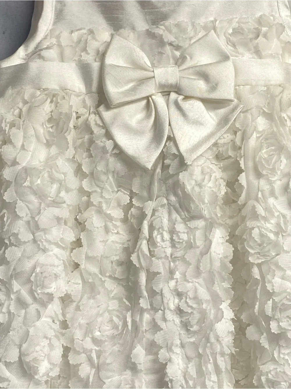 Wendy Bellissimo Ivory Floral Rosette Bow Sleeveless Dress 18 month